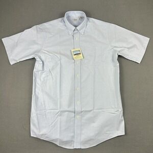 L.L.Bean Shirt Mens 16 Tall Light Blue Oxford Button Down Short Sleeve Pocket